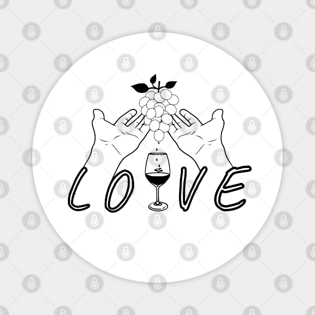 Wine love Magnet by UMF - Fwo Faces Frog